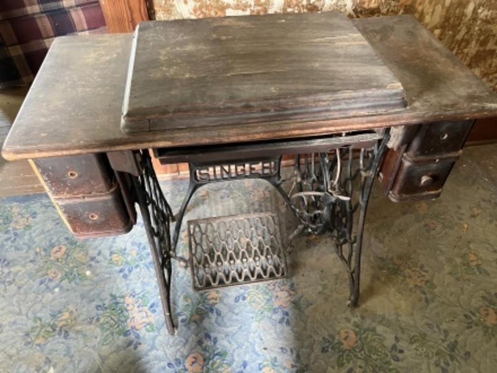 Antique treadle singer, sewing machine