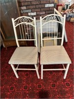Two metal chairs