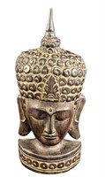 Vintage Wood Sculpture Of Buddha From Indonesia