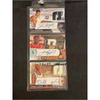 (3) Different Basketball Rookie Auto Cards