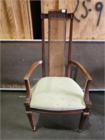 Vintage Wooden Chair w/ Cane Back