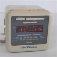 Vintage Magnavox Cube Clock Radio 2 Alarms