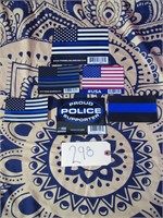 QTY 6 Thin Blue Line Police Support Flag Stickers