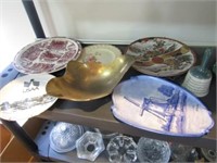 Misc. collectible plates and bell