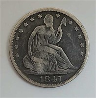 1847O Seated Liberty Half Dollar