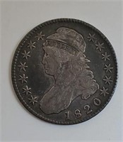 1820 Capped Bust Letter Edge Half Dollar