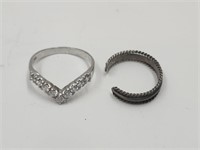 2 Sterling Silver Rings Sizes 6 & 8