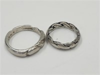 Heavy Sterling Silver Rings Sizes 4.5 & 7.5