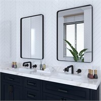2 Pack Bathroom Mirrors 24 x 36 Inch  Black