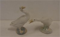 Two Lladro geese figurines