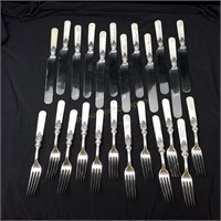 (25) Pearl Handled Forks & Knives