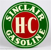 Sinclair Gasoline H-C Embossed Metal Sign