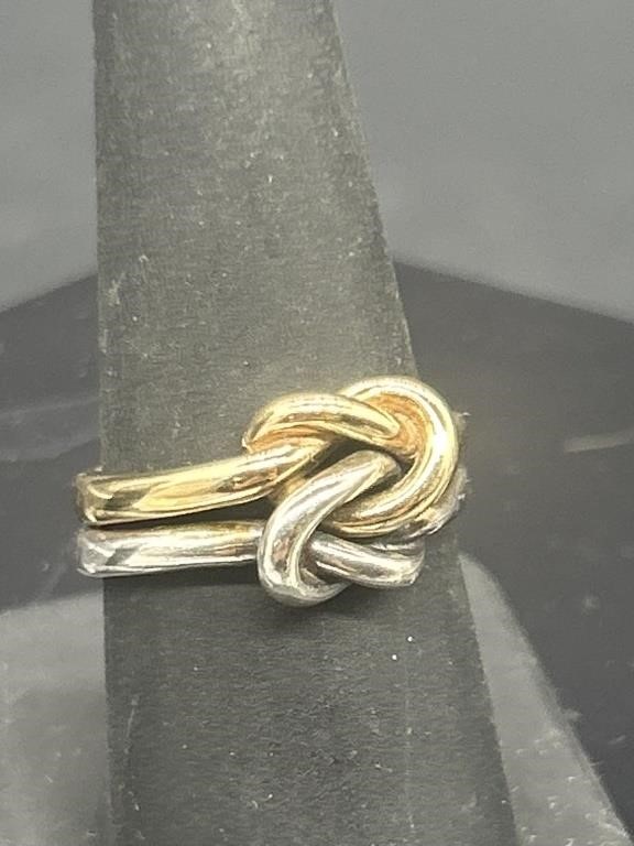 James Avery 14kt Gold & 925 Silver Love Knot Ring