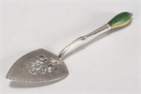 George III Sterling Silver and Ivory Butter Spade,