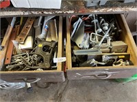 2 DRAWERS OF HARDWARE, METAL AND MORE