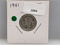 1941 90% Silv Mercury Dime