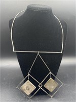 VTG Silver Modernist Geometric Necklace