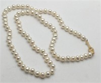 Pearl Necklace With 14k Gold Clasp