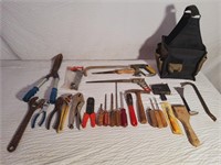 Assorted Hand Tools and Tool Bag