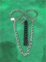 PAIR OF PEERLESS ANKLE CUFFS WITH KEY, ORIGINAL