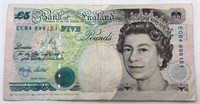 Bank of England 5 Pound Note