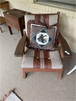 Two Wooden Chairs w/Cushions