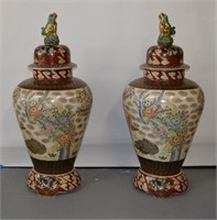 Japanese Satsuma Hand Painted Vases