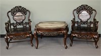 Asian Hardwood Table And Chairs
