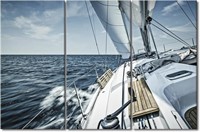 3 Panel Sailing Yacht Canvas Wall Art
