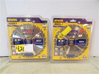 (2) IRWIN 8-8 1/4" CIRCULAR SAW BLADES