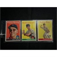 (3) 1958 Topps Baseball Stars/hof