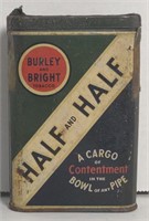 Vtg. Burley and Bright Half And Half Tobacco Tin