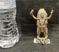 3" COPPER AND PEWTER INDIAN CHIEF DESK ORNAMENT