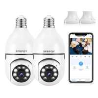 2PCS SPBPQY Bulb Cameras  1080p  2.4GHz WiFi  360