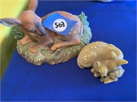 DOE AND FAWN FIGURINES