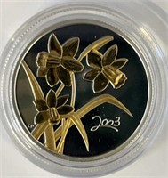 2003 Golden Daffodil Sterling Silver 50 Cent Coin