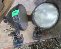 2 old tractor lights