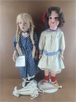 2 Vtg German Dolls (24" & 26")