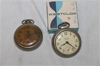 2 Pocket Watches (Bull's Eye, Westclox), Untested