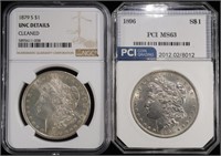 1879-S NGC & 1896 PCI MORGAN DOLLARS