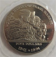 1991 Heroes of Pearl Harbor Coin
