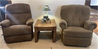 Rocking Recliners, Side Table and contents