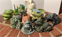 Ceramic and Metal Frogs