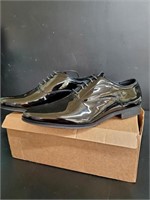 Mens Black Patent Shoes UK sz 10 NIB