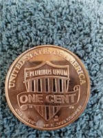 .999 1 ounce copper round