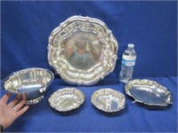 5 nice silver plated bowls (larger & smaller)