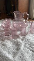 Vintage Pink Pitcher and Tumblers