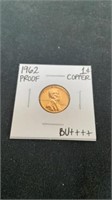 1962 copper penny BU++++