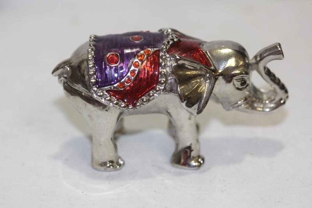 An Enamel Elephant Trinket Box