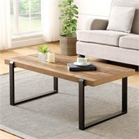 FOLUBAN Rustic Coffee Table,Wood and Metal Industr